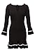 Sidefeel Women Cute V Neck Long Sleeve Pencil Sheath Mini Dress Large Black