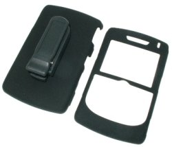Rim BlackBerry 8800 PDA Smart Phone Rubberize Black Snap-On Crystal Protective Case Cover with Removable Belt Clip