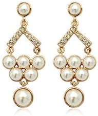 Poppular crystal earring Italina Rigant 18k Real Gold Plated Elegant earring With Pearl /fashion jewelry Party Jewelry Red Apple Dont Lose Color White Color Pear BY Mary Jay