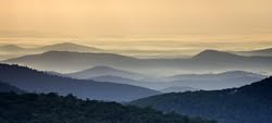A Hazy Blue Ridge Mountain Morning - Moody Photographic Print by Brendan Reals