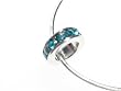 Sterling Silver Blue Topaz Colored CZ December Birthstone Pendant with Snake Chain