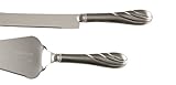 Hortense B. Hewitt Wedding Accessories Brushed Silver Swirl Cake Knife and Server Set
