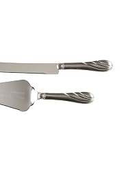 Hortense B. Hewitt Wedding Accessories Brushed Silver Swirl Cake Knife and... by 