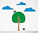 Tree Scene Decal Sticker Wall Clouds Birds Modern Children Kids Tree Scene Decal Sticker Wall Clouds Birds Modern Children Kids