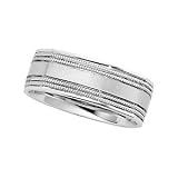 14K White Gold Comfort Fit Wedding Band For Men and Women - Sizes 5 - 12, no half sizes