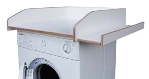 Wickeltischaufsatz weiß mit seitlicher Ablagefläche, aus echtem