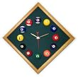 12in Diamond Billiard Clock Oak & Spruce Mali Felt