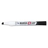 MARKS-A-LOT EverBold Whiteboard Markers, Chisel Tip, Black, 4/set