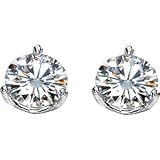 14K White Gold Created Moissanite Earring