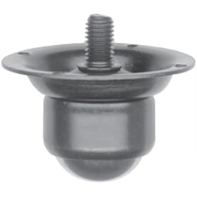 Ball Caster, Style G - 3/8-16 Threaded Stem w/Round Flag, Ball Size=1 1/4, Load Capacity=250 lbs. (1 Each)