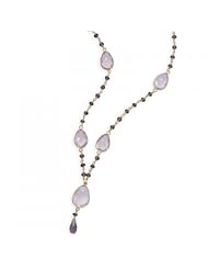 MMA Silver - 18 inch 14 Karat Gold Plated Amethyst Necklace