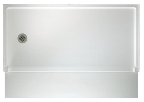 Swanstone FBF-3060L-010 Veritek 60-Inch by 30-Inch by 4-5/16-Inch Barrier Free Shower Floor With Left Hand Drain, White Finish