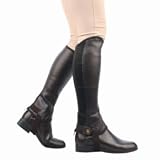 Saxon Equileather Adult Half Chaps S Black
