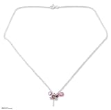 Pearl and rose quartz necklace, 'Dragonfly Roses'