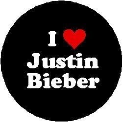 I LOVE JUSTIN BIEBER Pinback Button 1.25" Heart Pin / Badge