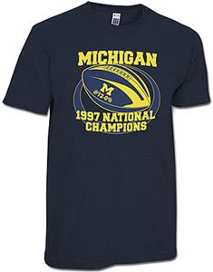1997 Michigan Wolverines NCAA Football National Champions S/S T-Shirt