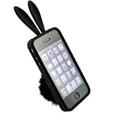 Bunny Skin Case With Furry Tail for Apple iPhone 4 (Verizon & AT&T), Black