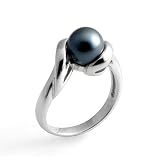 Tahitian Black Pearl Ring in 14K White Gold