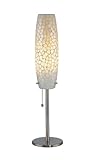 Lite Source LS-20237WHT/MOS Camden Table Lamp, Polished Steel with Light White Mosaic Shade