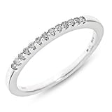 1/8 Carat T.W. Round Cut Diamond Ladies' Wedding Ring 14K White Gold Wedding Ring - Free Gift Box - 1/8 Carat T.W. Round Cut Diamond Ladies' Wedding Ring 14K White Gold Wedding Ring - Free Gift Box -