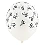 White with Black Tractors Balloons (6)