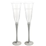  : Toasting Flutes with Rhinestone-Studded Brushed Stems
