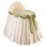 Swag Bassinet Liner/Skirt and Hood with Green Sash-Size: 16x32