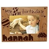 Baby Girl's 1st Birthday Wood Picture Frame