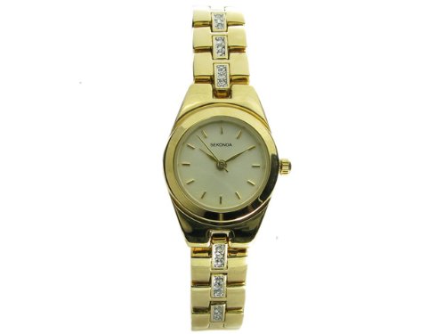 Sekonda 4145 Ladies champagne face with stone set bracelet
