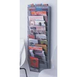 Mesh Magazine Rack-12 Pockets-Silver (Silver) (37