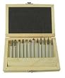 Westward 2LYR6 Carbide Bur Set, Dbl Cut, 1/4 In, 12 Pcs