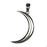Large Sterling Silver Crescent Moon Phase Lunar Magic Pendant