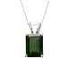 14k White or Yellow Gold 8x6mm Emerald Cut Chrome Diopside Pendant