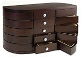 Infinity Instruments Dual Swinging Walnut Wood Jewelry Box