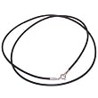 Genuine elastic Leather Strap with Silver ends for Silver pendants (16 or 18" long)