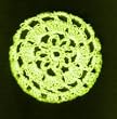 Neon Yellow Floral Crocheted Hair Bun Cover- LARGE