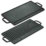 Professional Heavy Duty Reversible Double Burner Cast Iron Grill Griddle