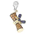 14K Two-Tone Gold Sapphire Diploma Charm