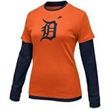 Nike Detroit Tigers Ladies Orange-Navy Blue Cooperstown Layered Long Sleeve T-shirt