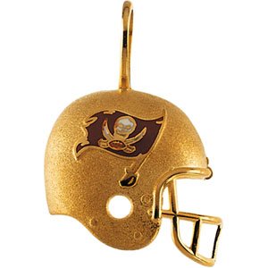 Clevereve's 14K Yellow Gold 21.25 X 21.00 Tampa Bay Buccaneers Helmet Pendant W Enamel