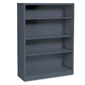 Metal Bookcase - Charcoal by United Stationers