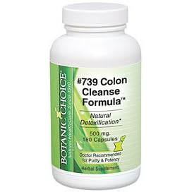 Botanic Choices #739 Colon Cleanse Capsules 180 Capsules Per Bottle Botanic Choice's #739 Colon Cleanse Capsules - 180 Capsules Per Bottle