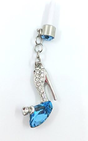 Swarovski Crystal 3D "Lady High Heels" Charm and Earphone Jack Dust Cover for Mobile Phone (GGXSJ-FCS-1)