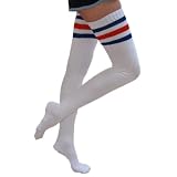YogaColors Emoticon Stripe Thigh-High Sock, Sock Size 9-11
