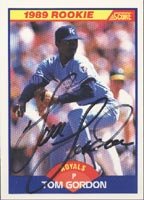 Tom Gordon, Kansas City Royals, 1989 Score Rookie Autographed Card