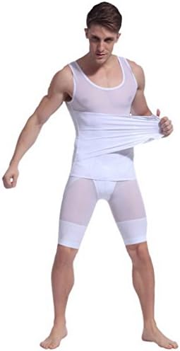 EOZY Men Fat Burning Breath Adjustable Waist Tight Slimming Under Wear (#2 L, #2 White)