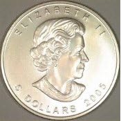 Canadian 1 Oz Unc Silver Maple Leaf Coin
