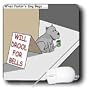Rich Diesslins Funny Dogs Cartoons - Pavlovs Dog Begging - Mouse Pads