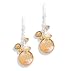 Gold Cultured Freshwater Pearl, Coin Pearl and Crystal Earring