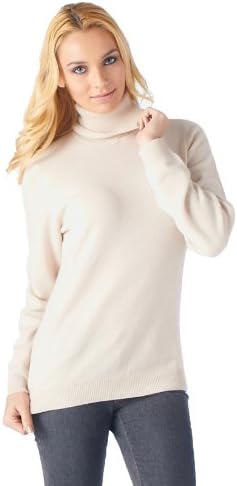 High Style Women's 100% Cashmere Long Sleeve Turtleneck Sweater